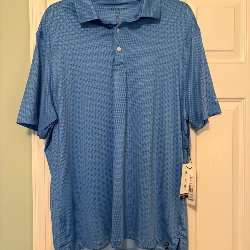 Kenneth Cole Men's Blue Polo golf Shirt